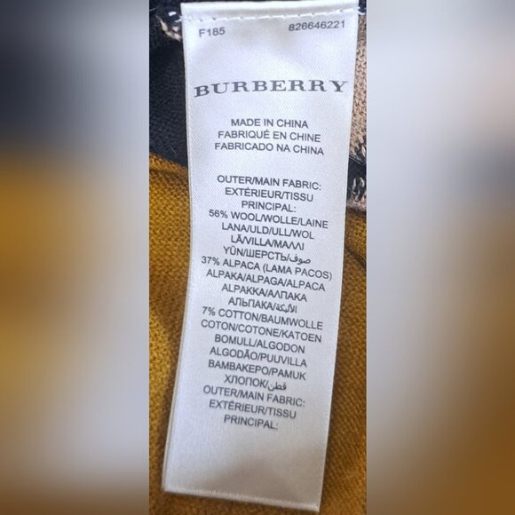 Burberry Brit Women's Sweater Wool Alpaca Striped Colorblock Camel Knight Small - Picture 15 of 16